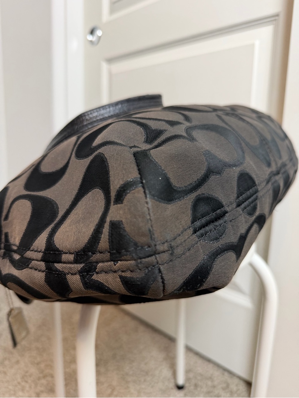 Coach Black & Brown Signature Tote Shoulder Bag - Picture 7 of 14